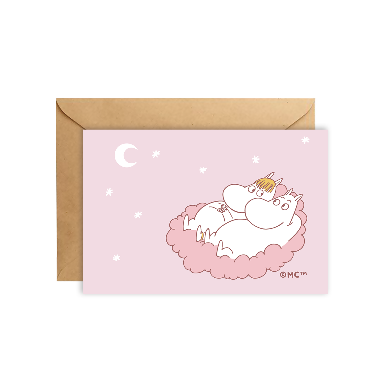 Official Moomin Mini Greeting Card - Cozy Cloud with Snorkmaiden