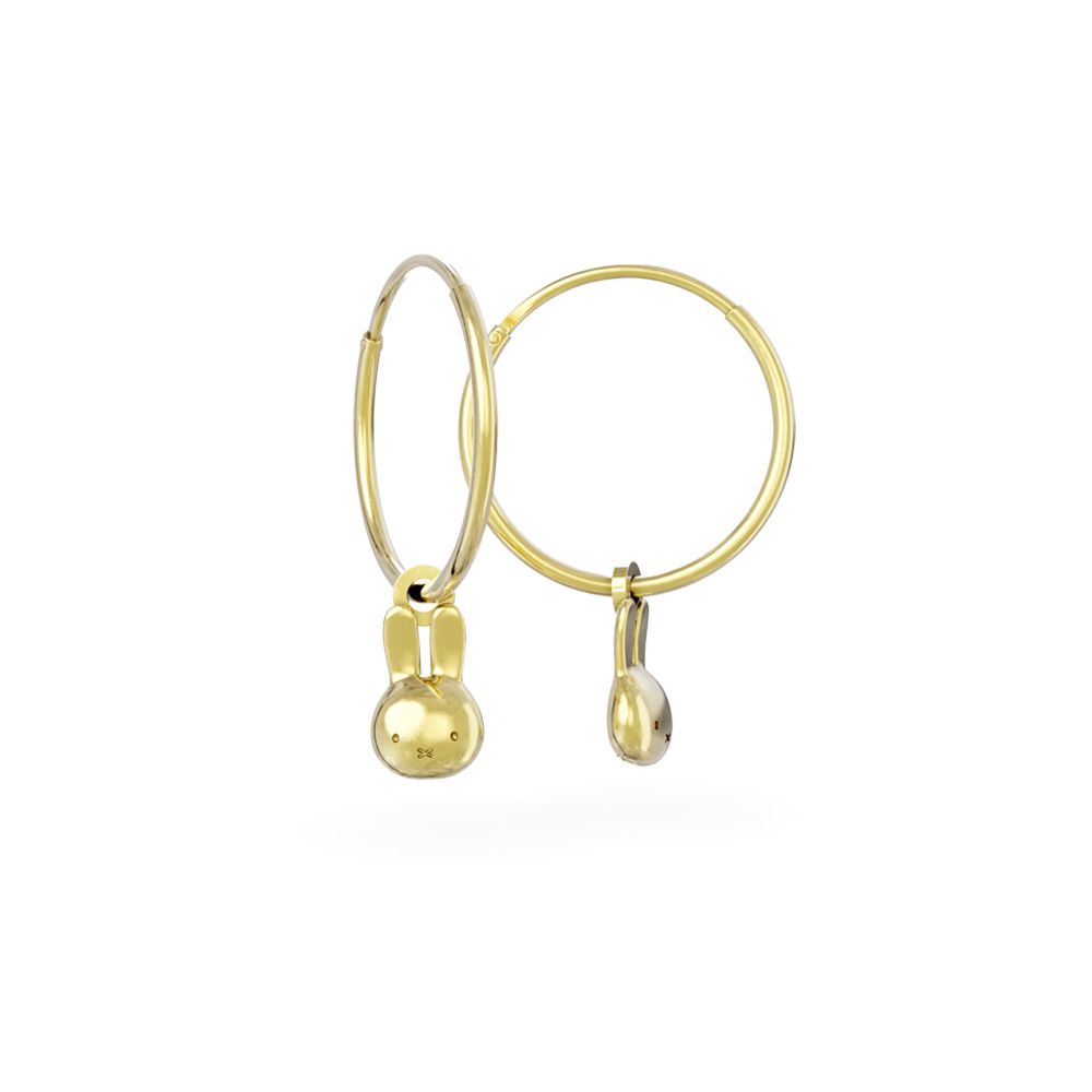 Miffy Mini Head Hoop Earrings Gold