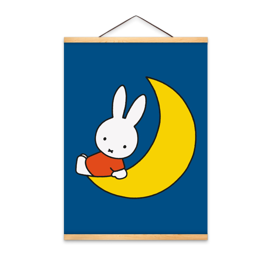 Miffy on the Moon Hanging Wall Art | zillymonkey