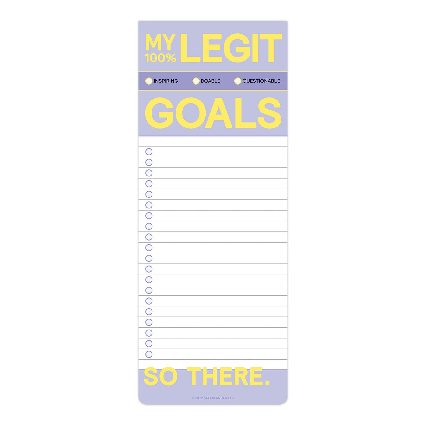 My Legit Goals Make-a-List Pad