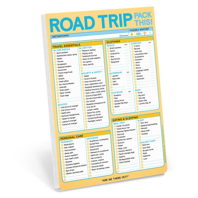 Road Trip Packing List Pad