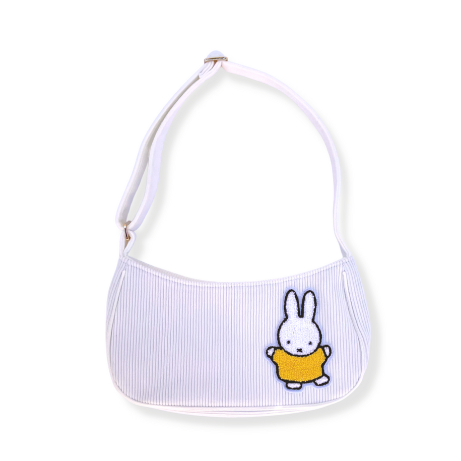 Just Peachy x Miffy White Corduroy Shoulder Bag | zillymonkey Just Peachy x Miffy White Corduroy Shoulder Bag | zillymonkey