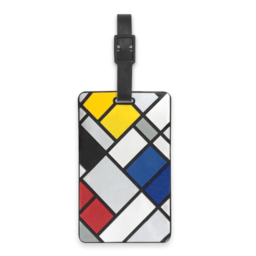 Mondrian Composition with Red, Yellow, and Blue Luggage Tag