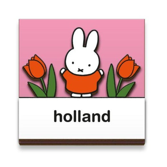 Miffy with Tulips Wood Magnet