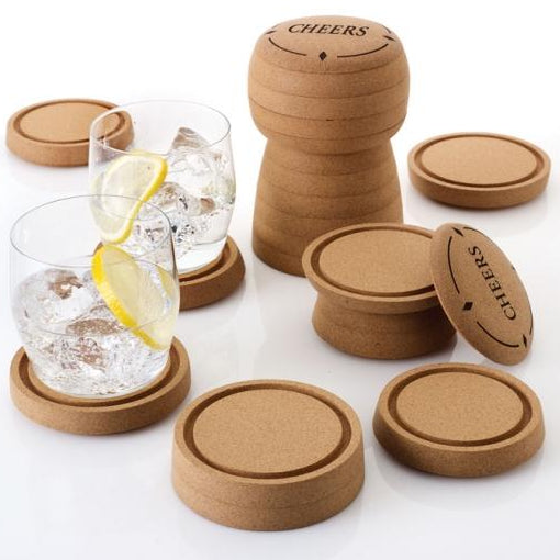 Cheers Stacked Cork Coasters