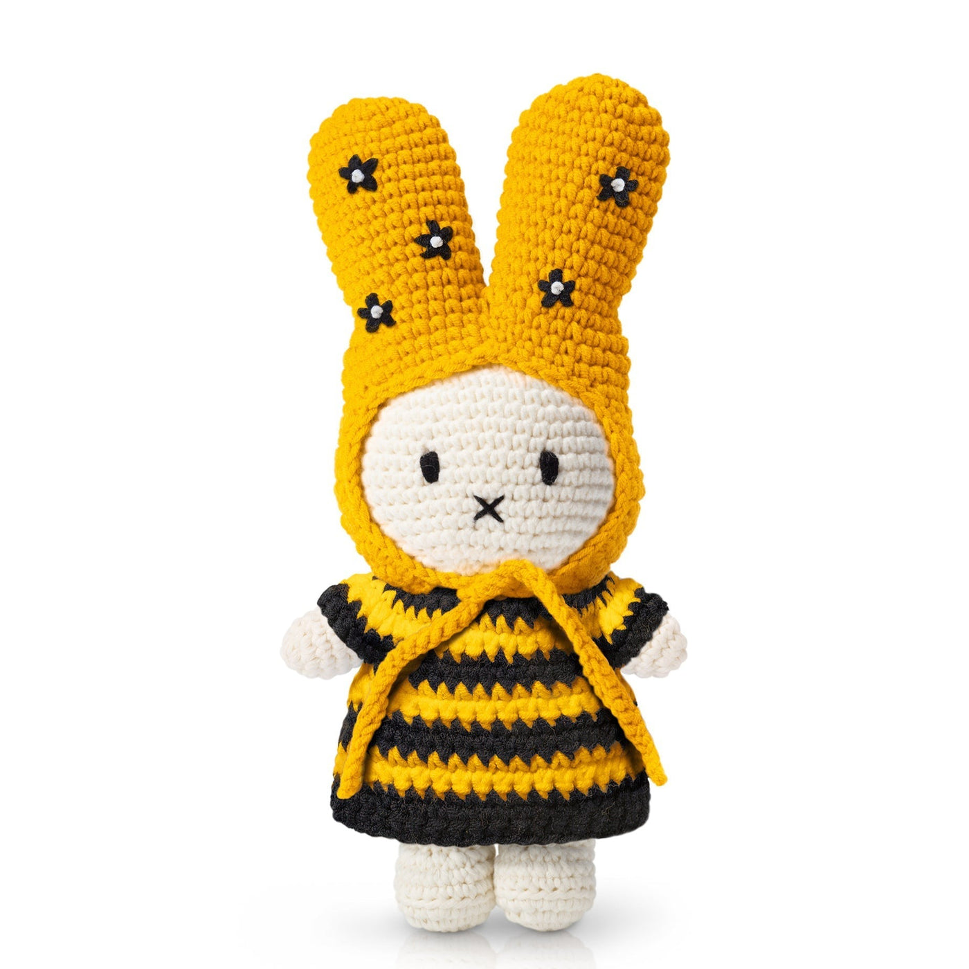 Crocheted Miffy Bumble Bee Dress With Flower Hat