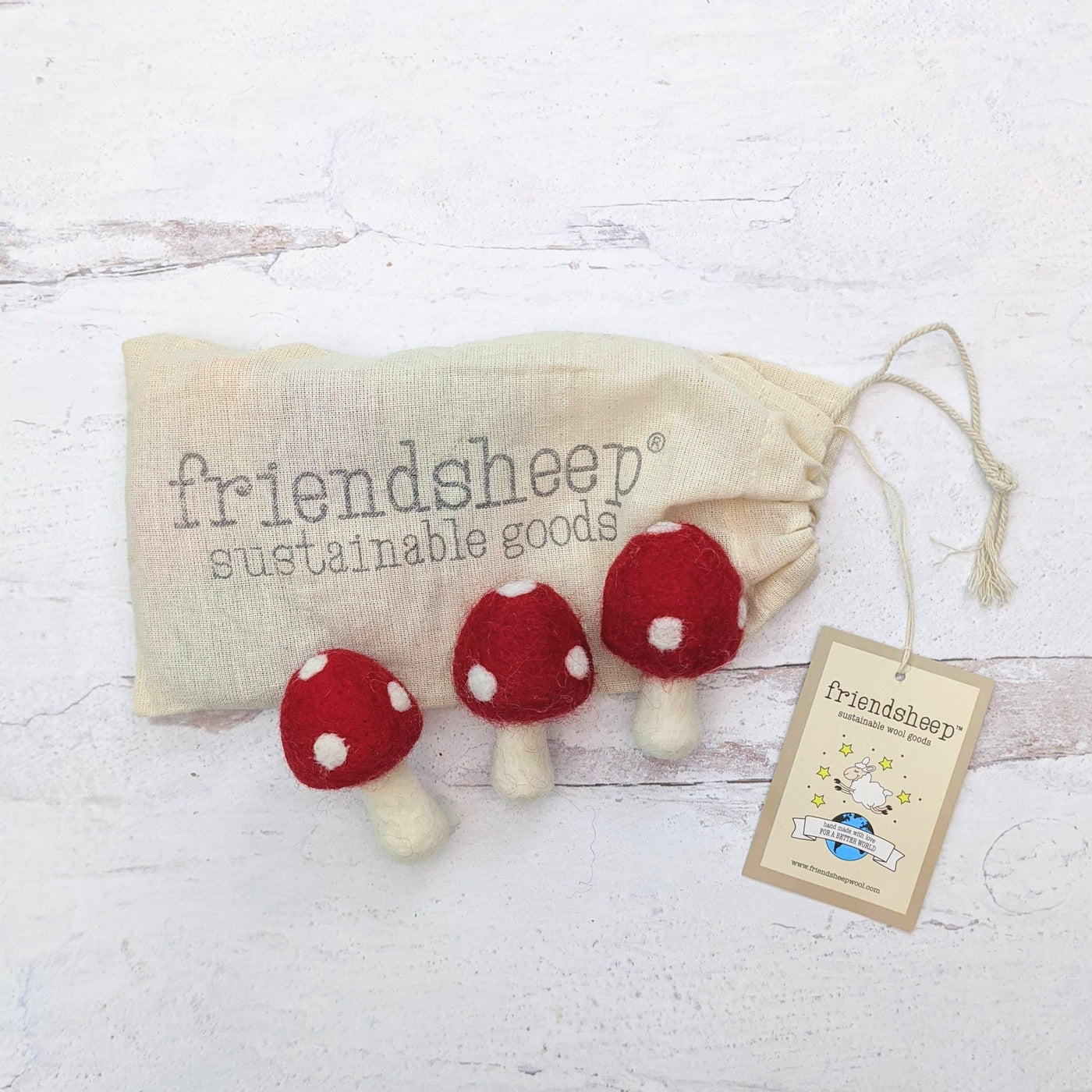 Red Amanita Mushrooms Eco Toys/Fresheners - Set of 3