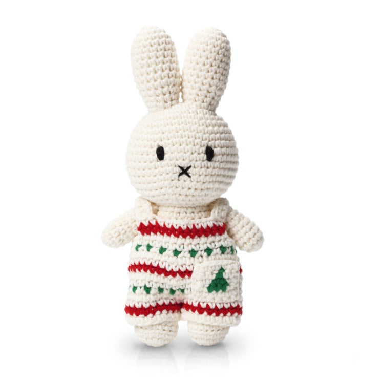 Crocheted Miffy in Christmas Jumpsuit