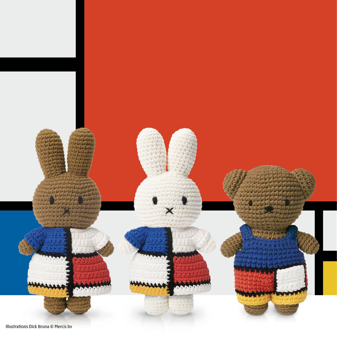 Crocheted Boris in Piet Mondrian Inspired Overall