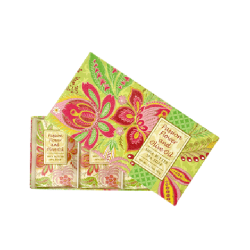 Passion Flower Olive Oil Soap Gift Box Set by Greenwich Bay Trading Company