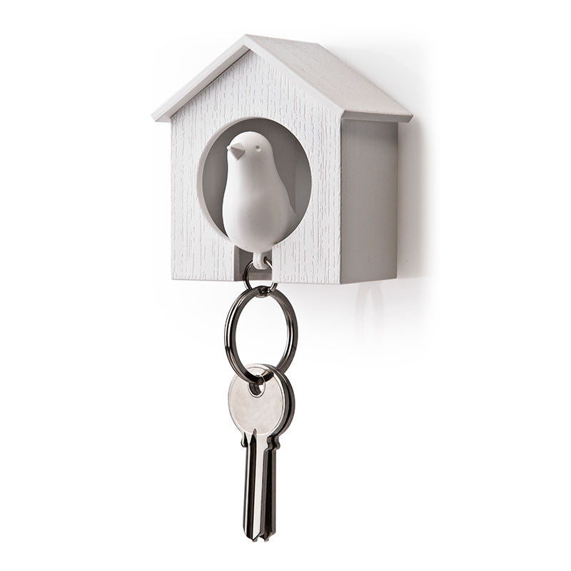 Sparrow Key Ring Holder (White/White) by Qualy