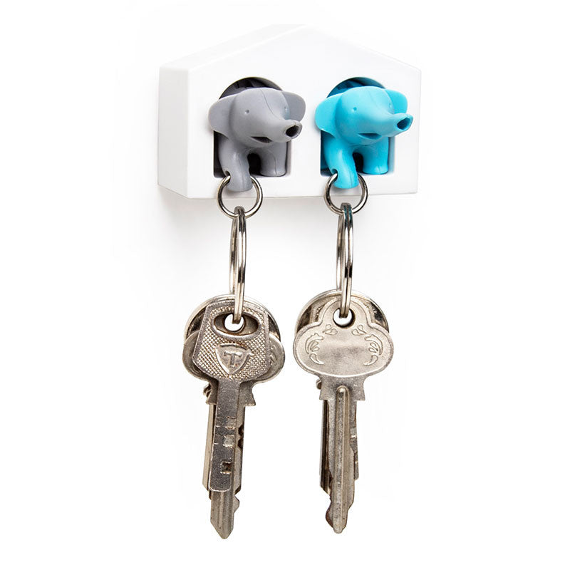 Duo Whistle Elephant Key Ring Holder by Qualy