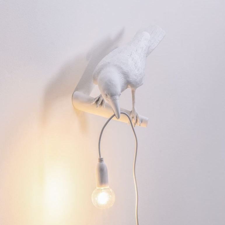 Bird Lamp White Looking Left (Outdoor) by Seletti