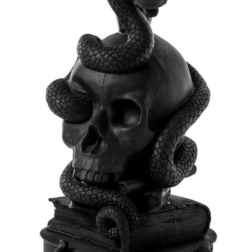 Giant Burlesque "The Life Logic" 5 Arms Skull Chandelier Candle Holder Black