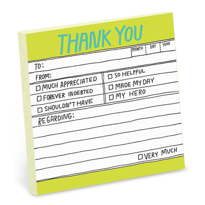 Hand Lettered Thank You Sticky Notes by Knock Knock