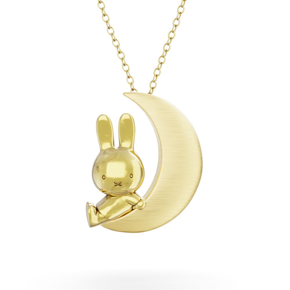 Miffy in the Moon Necklace 18ct Gold Vermeil