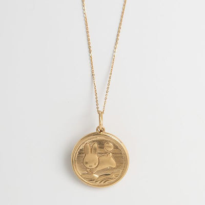Miffy Year of the Rabbit Medallion Necklace 18ct Gold Vermeil