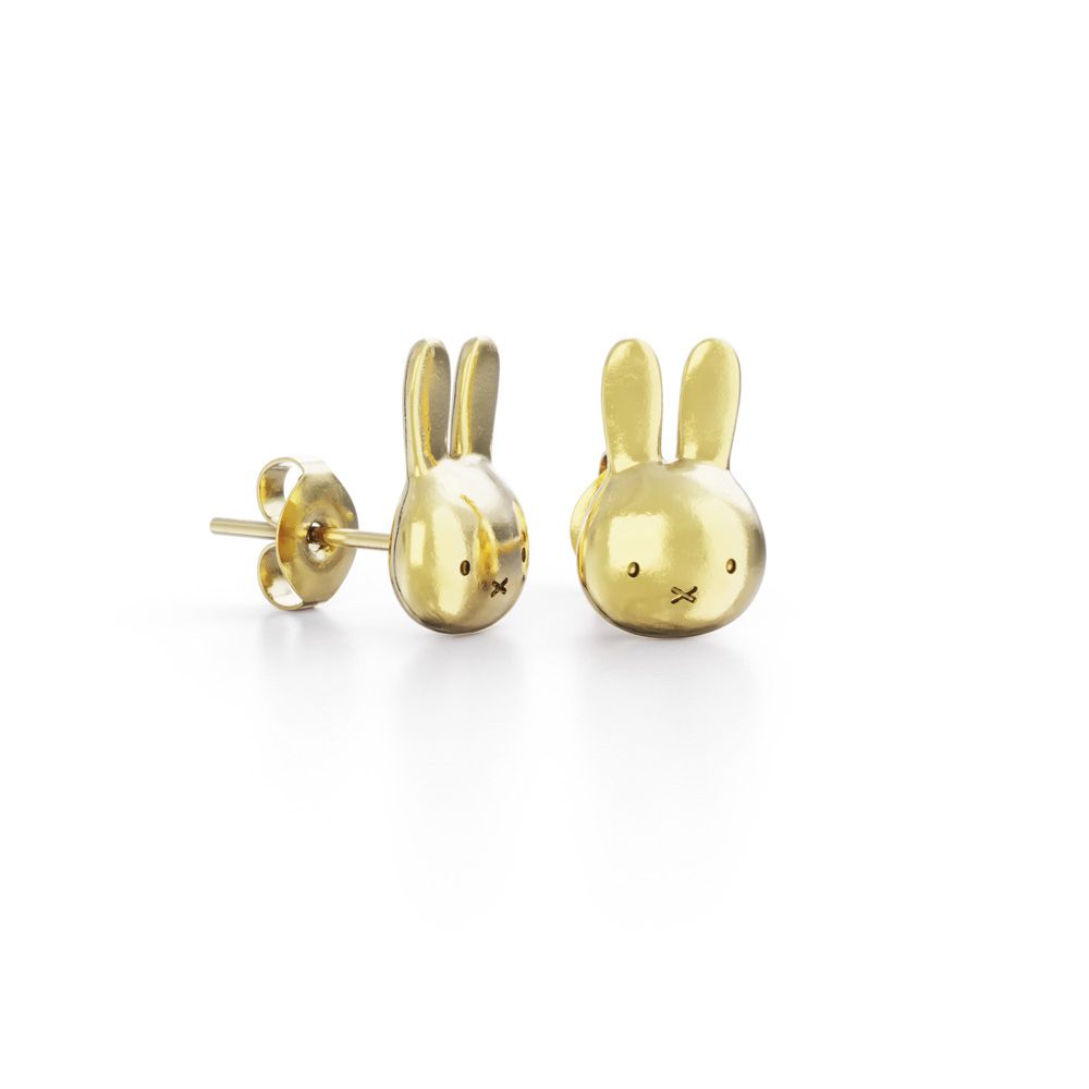 Miffy Mini Head Studs Earrings 18ct Gold Vermeil