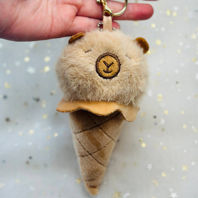 Capybara Ice Cream Plush Keychain