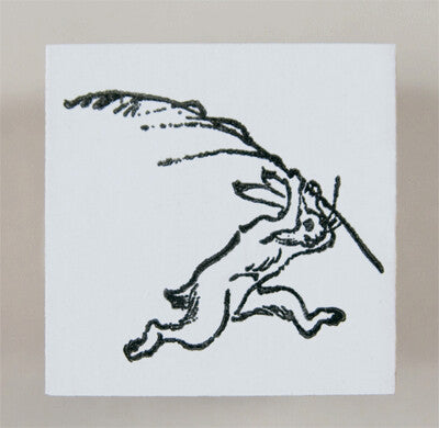 Birds, Beasts and Caricatures Sumo Chasing Rabbit Stamp