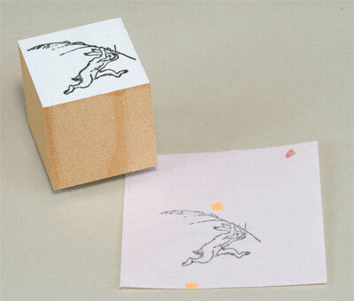 Birds, Beasts and Caricatures Sumo Chasing Rabbit Stamp