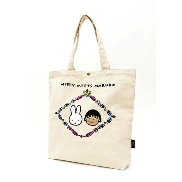 Miffy meets Maruko Sagara Embroidery Canvas Tote Bag