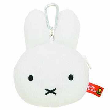 Miffy Head Plush Pass Case Pouch with Cable Reel