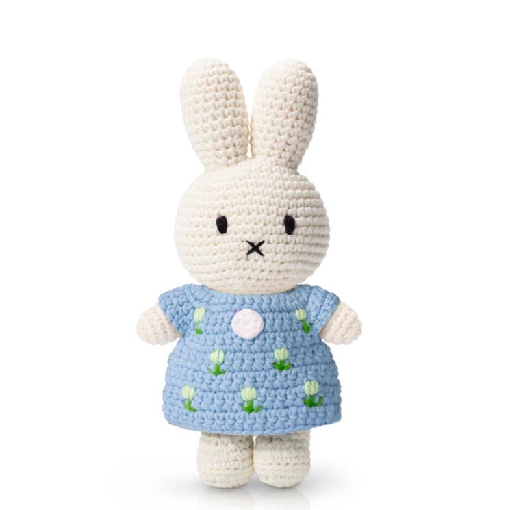 Crocheted Miffy with Blue Tulip Dress