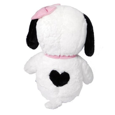 Snoopy Girl Pink Bow Sitting Plush