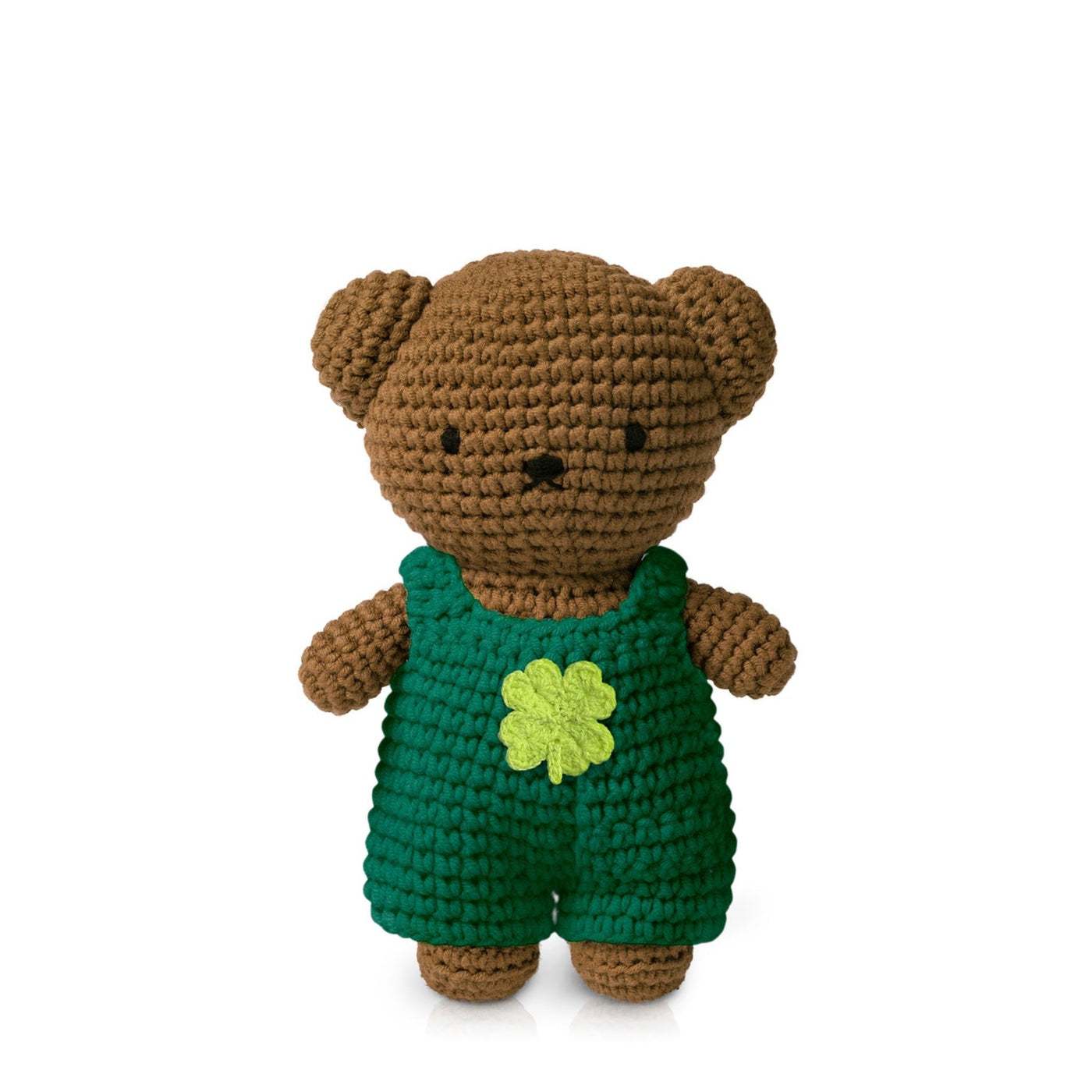 Crocheted Boris in 4-Leaf Clover Overall