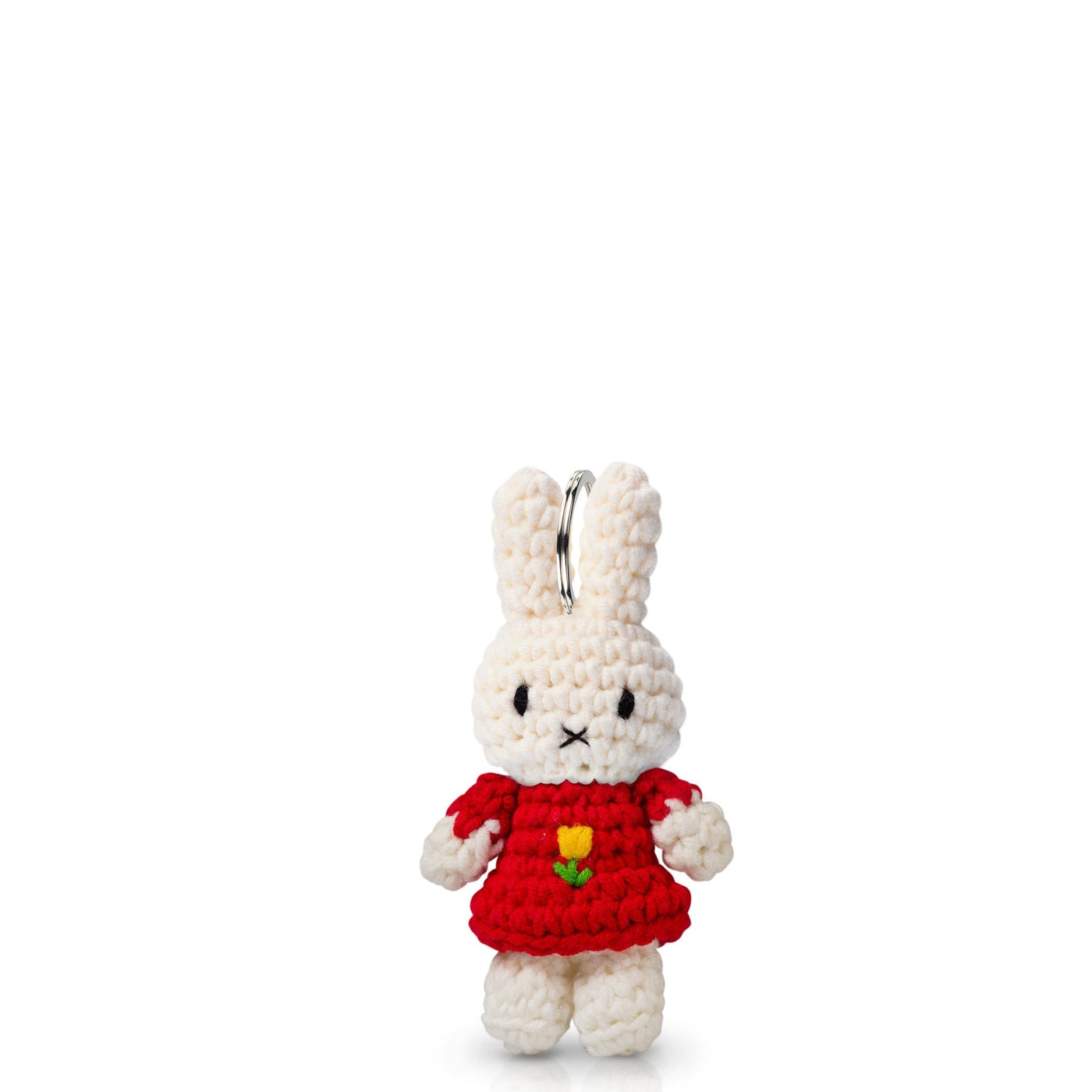 Crocheted Miffy Keychain Red Tulip