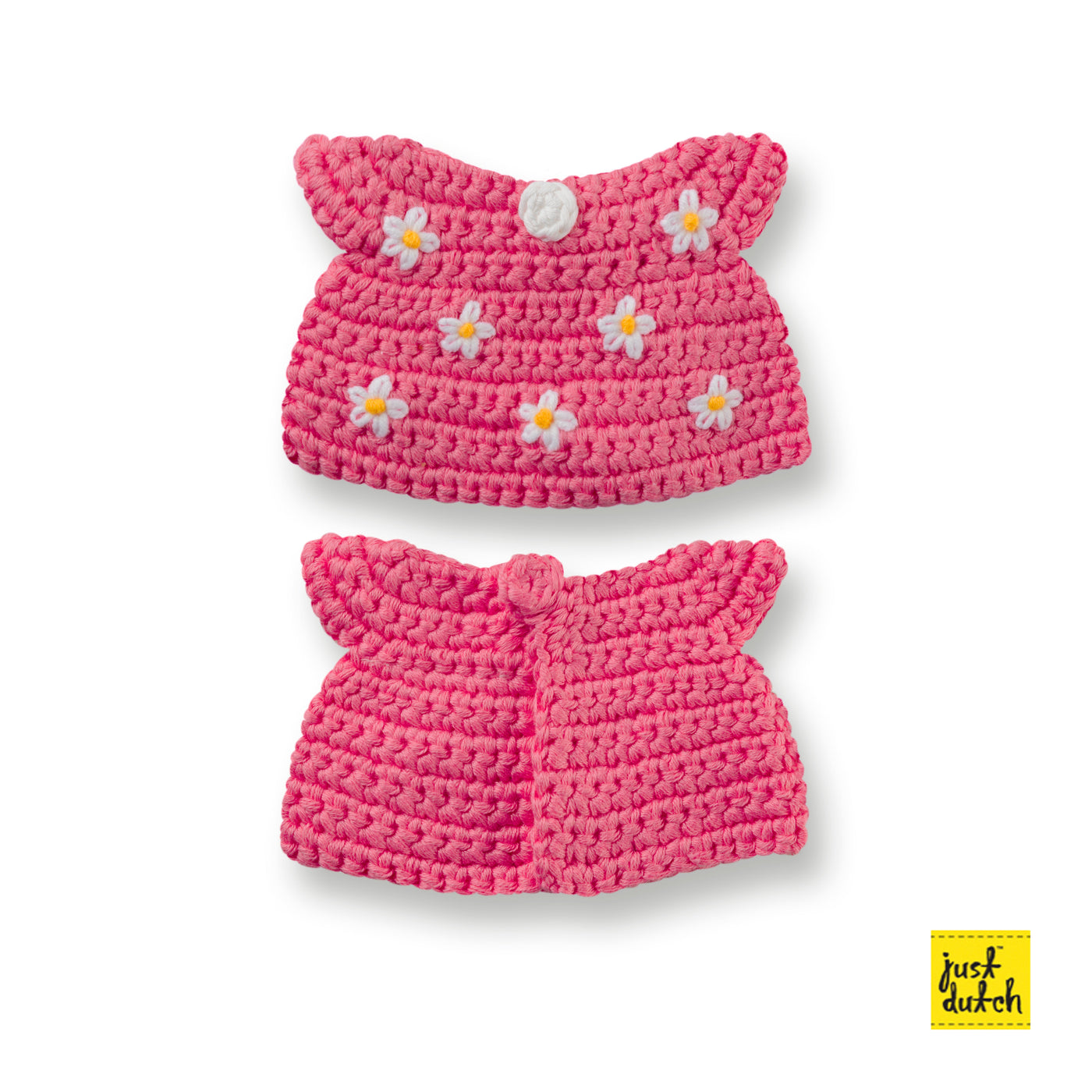Crocheted Outfit Dress for Miffy and Melanie -  Mini Little Flower Dress Pink