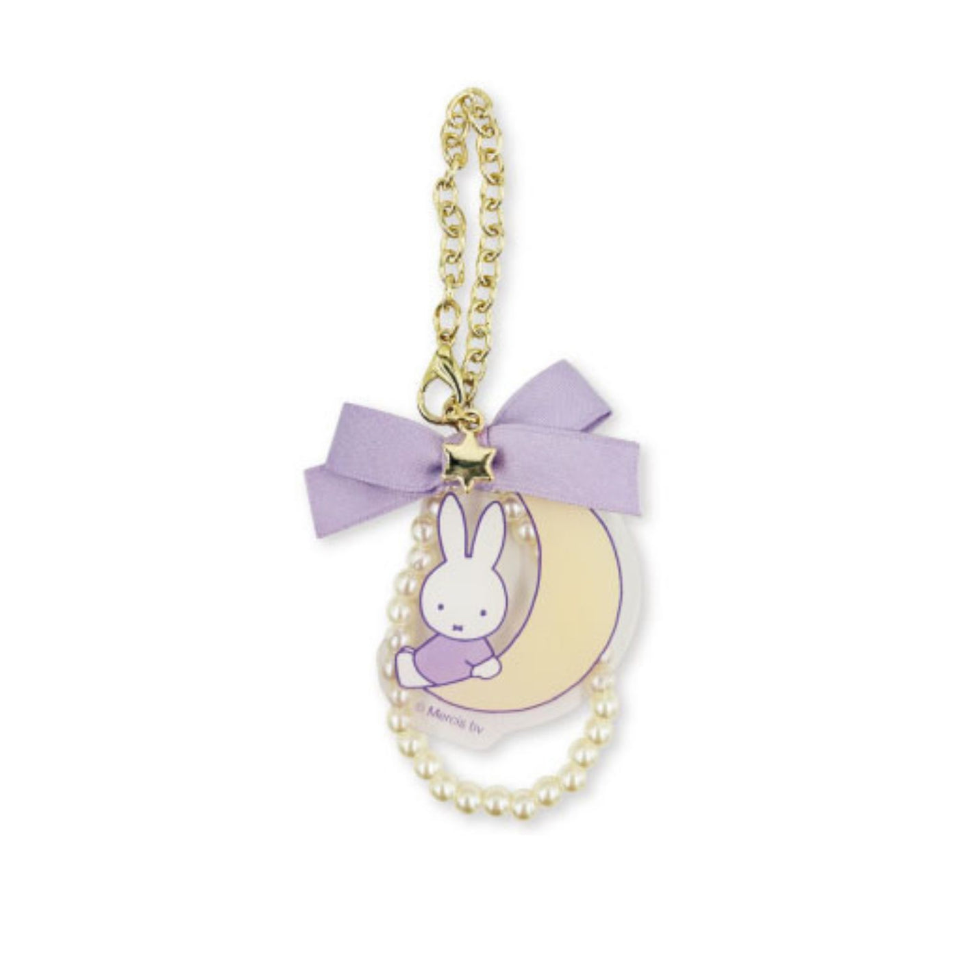 Miffy Pearl Bow Moon Keychain