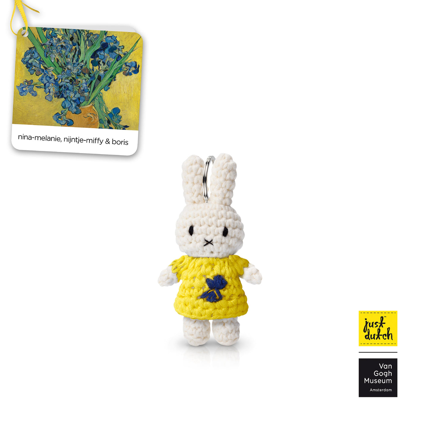 Crocheted Miffy Keychain Irises Van Gogh