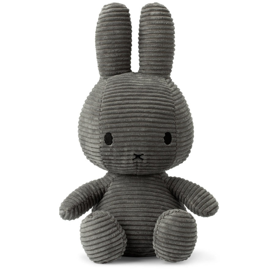 Miffy Sitting Corduroy Plush Grey by Bon Ton Toys | zillymonkey