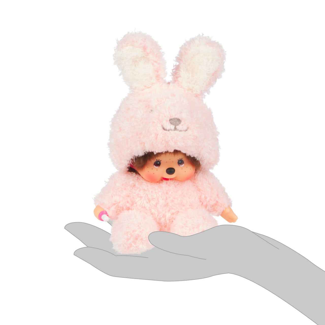 Monchhichi Sitting Fluffy Bunny Plush