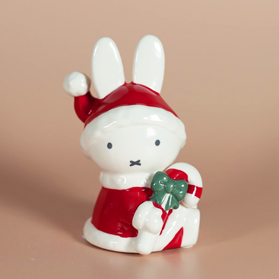 Miffy Candy Cane Cuddles Figurine Holiday Christmas Box Gift Set
