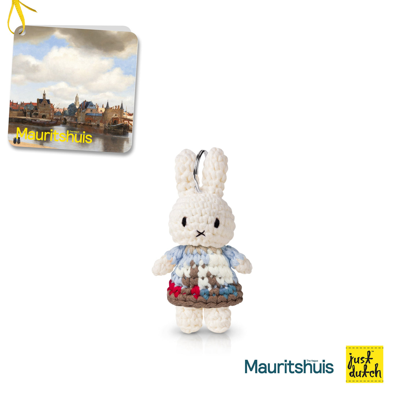 Crocheted Miffy Keychain View of Delft