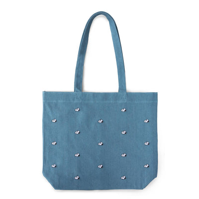 Peanuts Snoopy Embroidered Denim Tote Bag