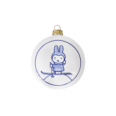 Christmas Flat Ornament Miffy Ski Delft Blue