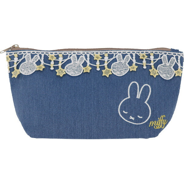 Miffy Embroidery Midnight Star Denim Pouch