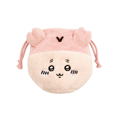 Chiikawa Face Soft Plush Drawstring Pouch