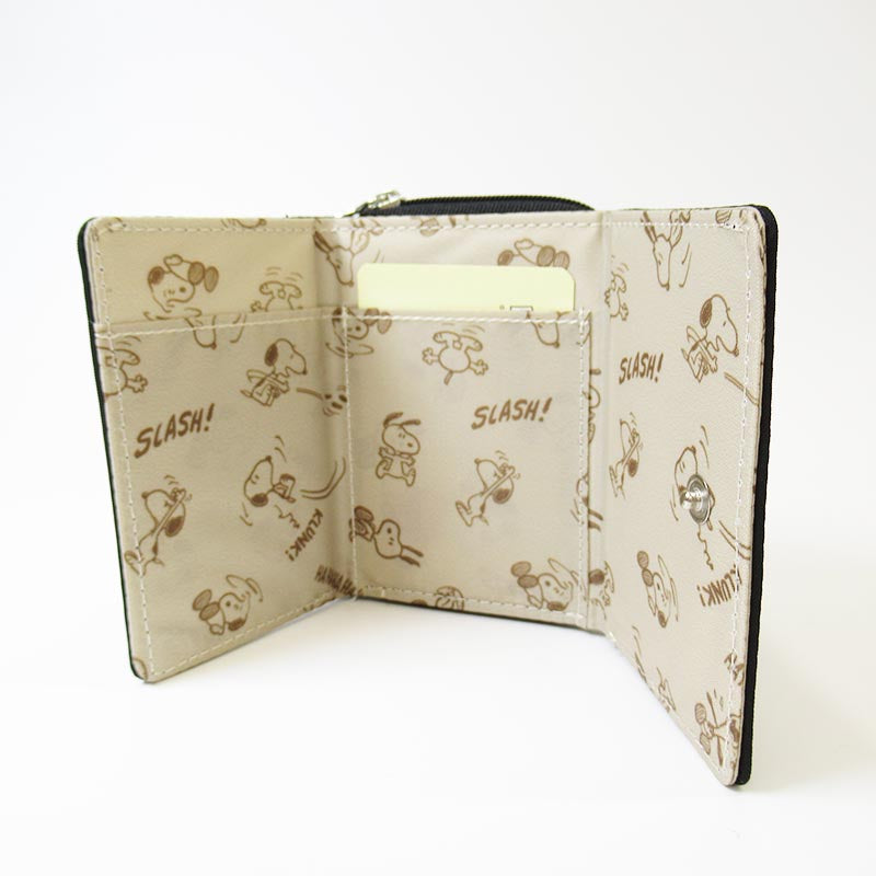 Snoopy Tri-Fold Wallet - Black