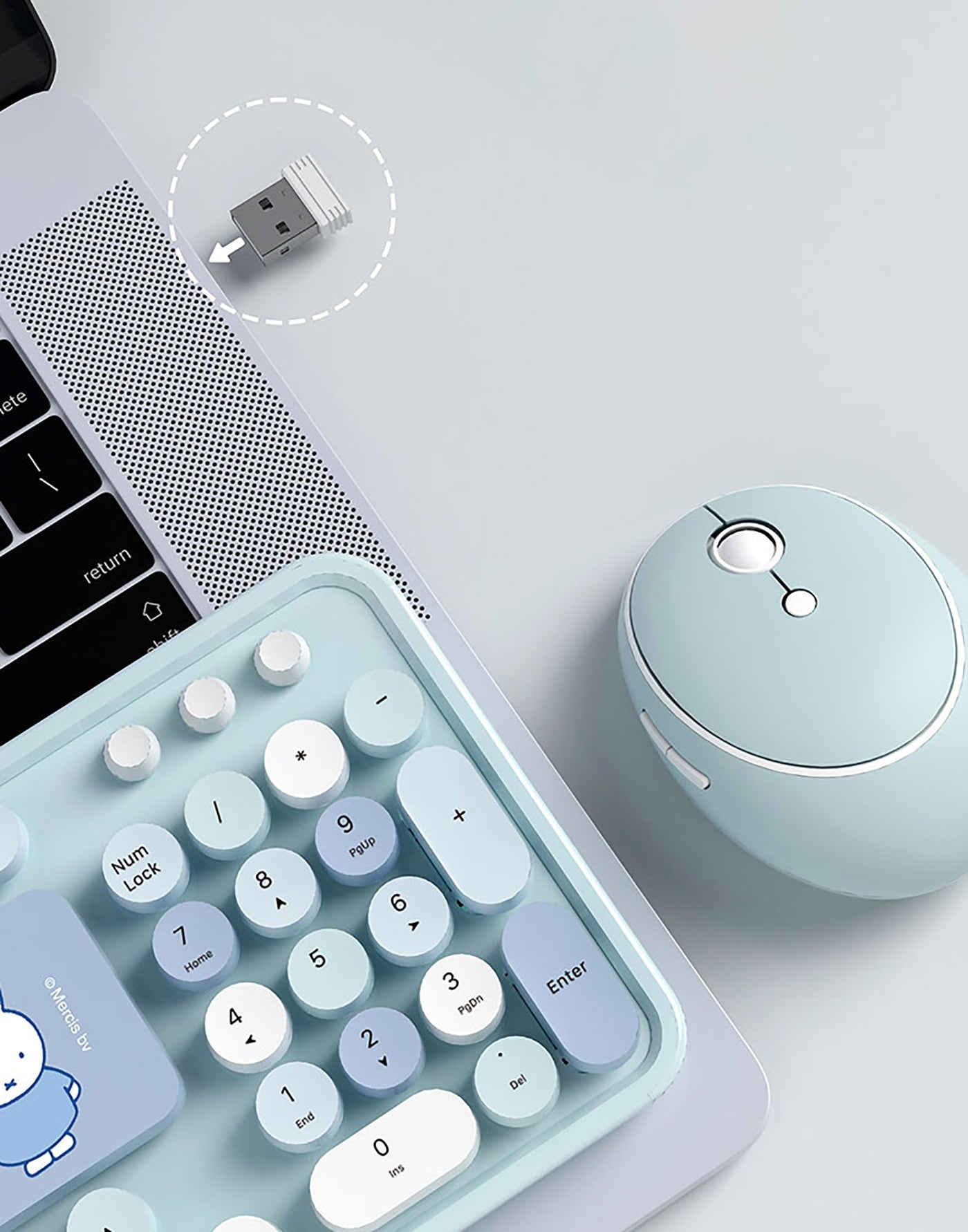 Miffy 104 Keyboard, Mouse Combo with Pad