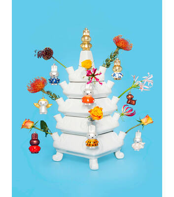 Miffy In Blue Flower Dress Glass Ornament zillymonkey Miffy In Blue Flower Dress Glass Ornament zillymonkey