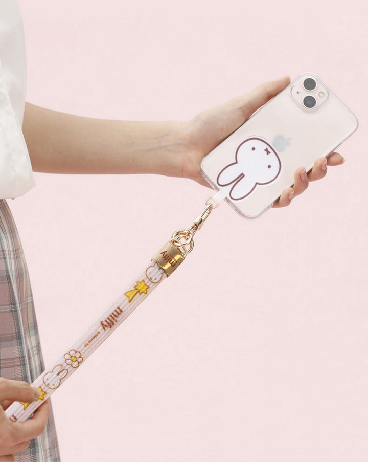 スマホアクセサリー rabbit_xxx Steel Beads Phone Strap With Pink Rabbit Toy | Velvet Luna