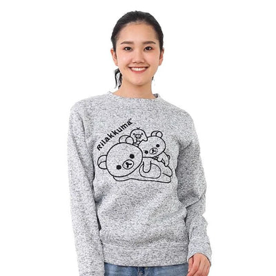Rilakkuma Sweatshirt Wool-Lined Embroidered