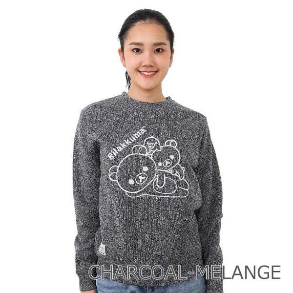 milklim ミルクリーム くまボタン ドット柄 スウェット　ンク ゆるだぼ Rilakkuma Sweatshirt Wool-Lined Embroidered – zillymonkey