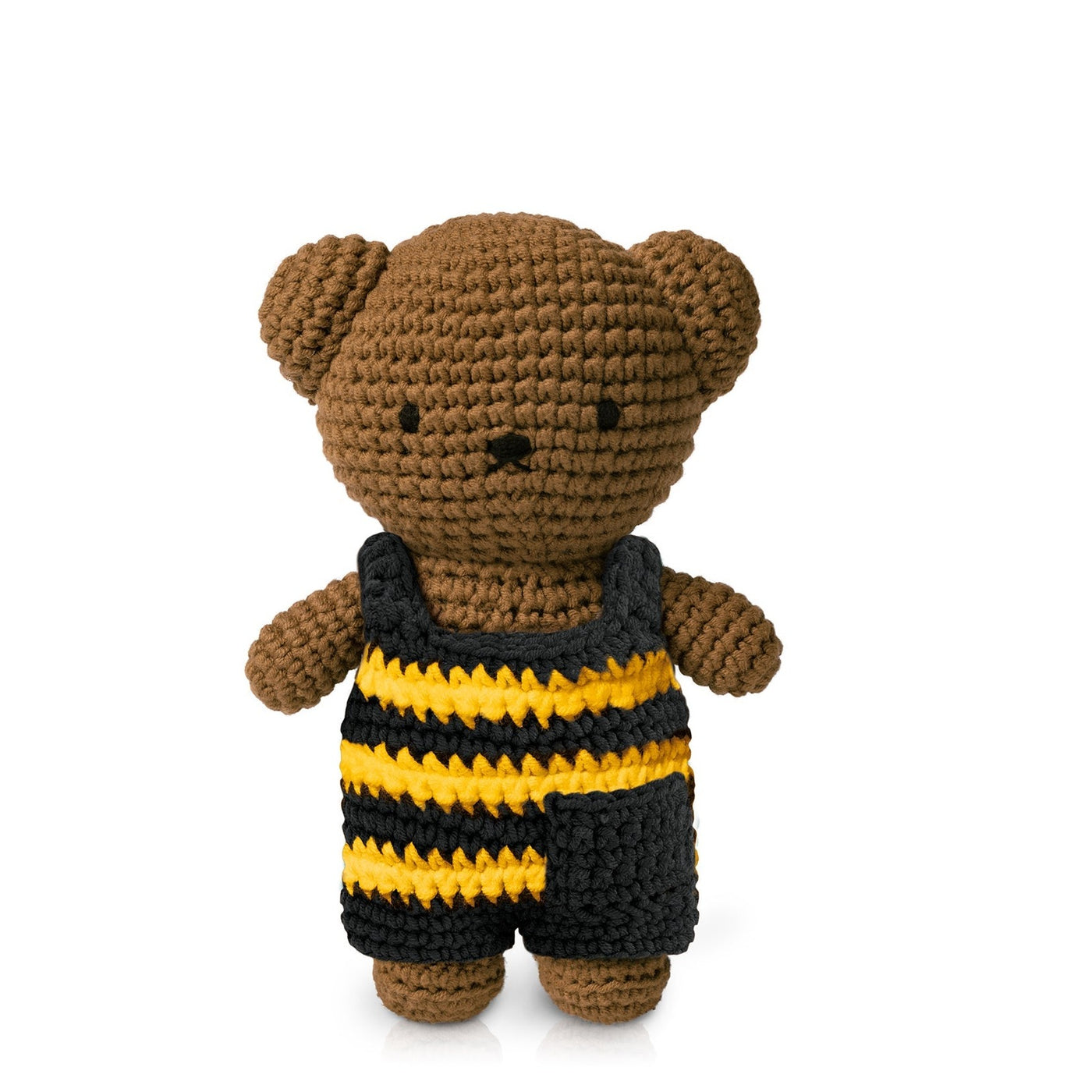 Crocheted Boris in Bumble Bee Overall Jumpsuit