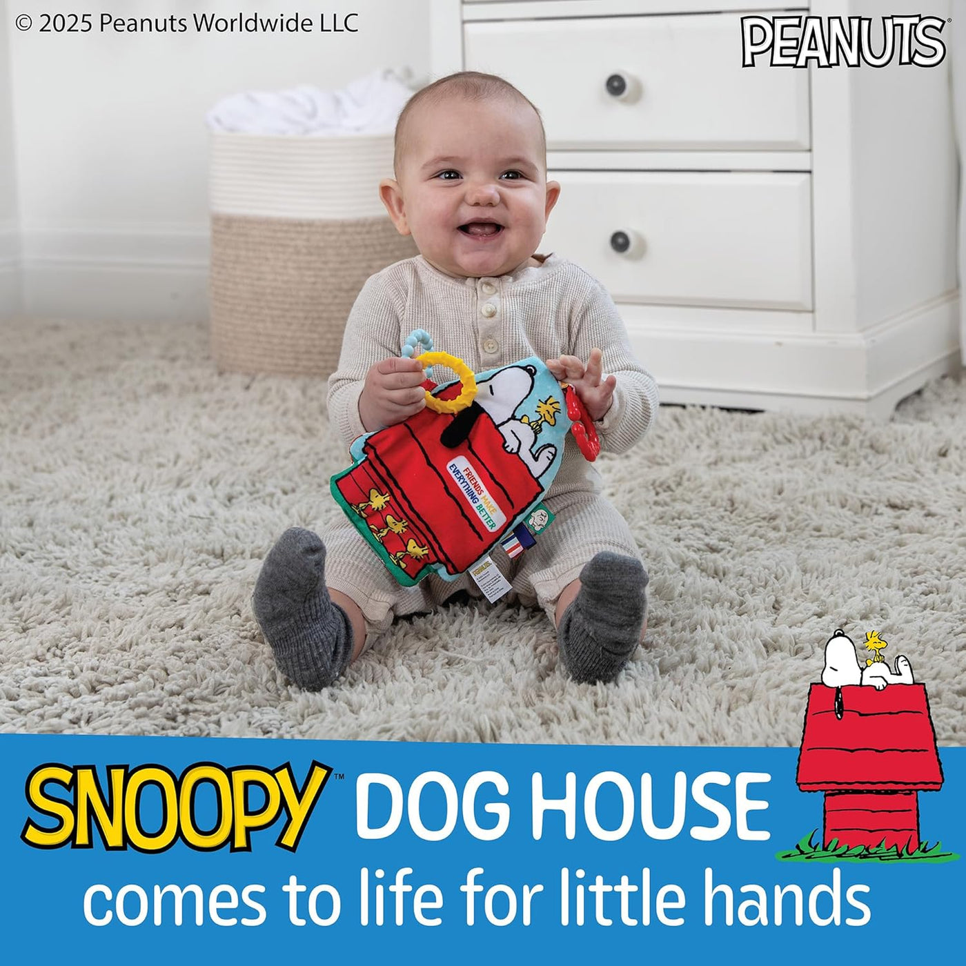 Peanuts Snoopy On-the-Go Crinkle Teether Baby Toy – zillymonkey